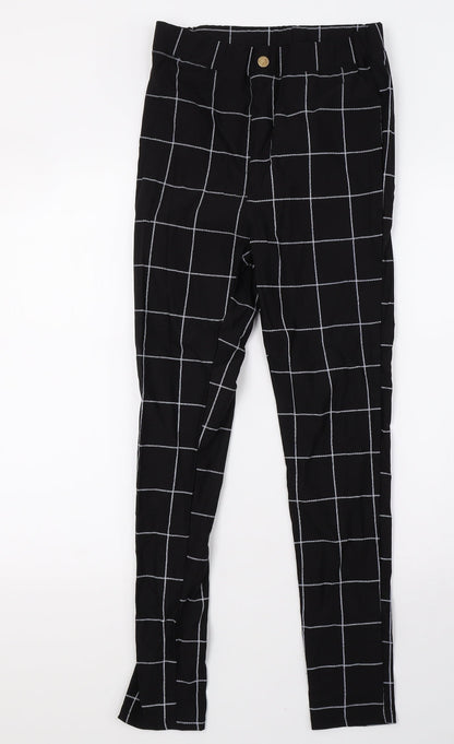 Womens UK Size M Preworn Regular Fit Sweatpants Black Trousers