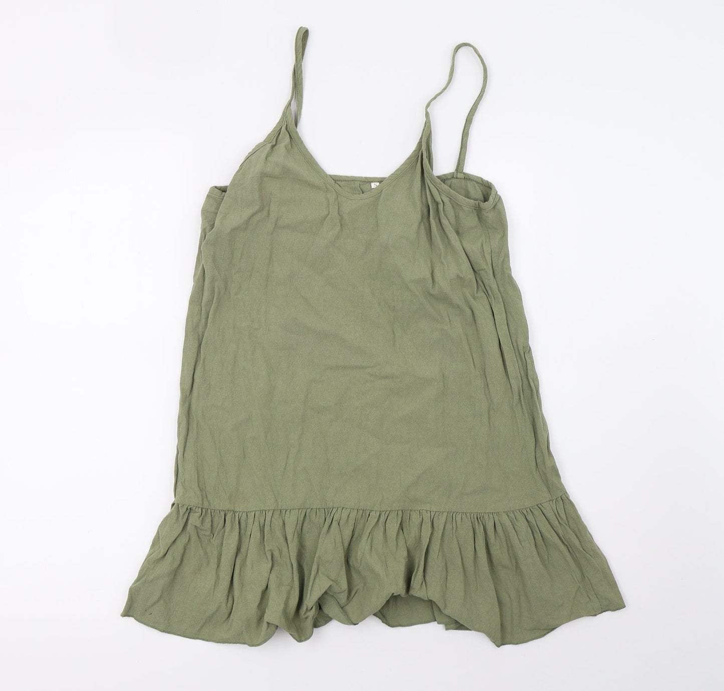 Womens UK Size S Preworn Green Basic T-Shirt