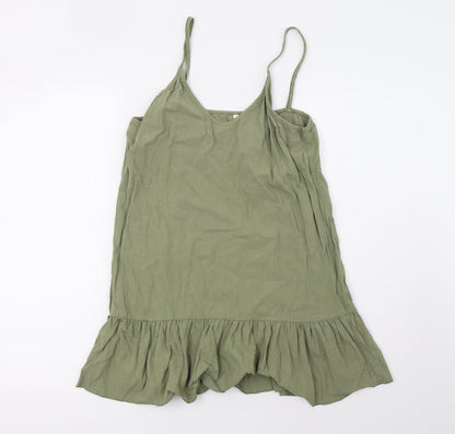 Womens UK Size S Preworn Green Basic T-Shirt