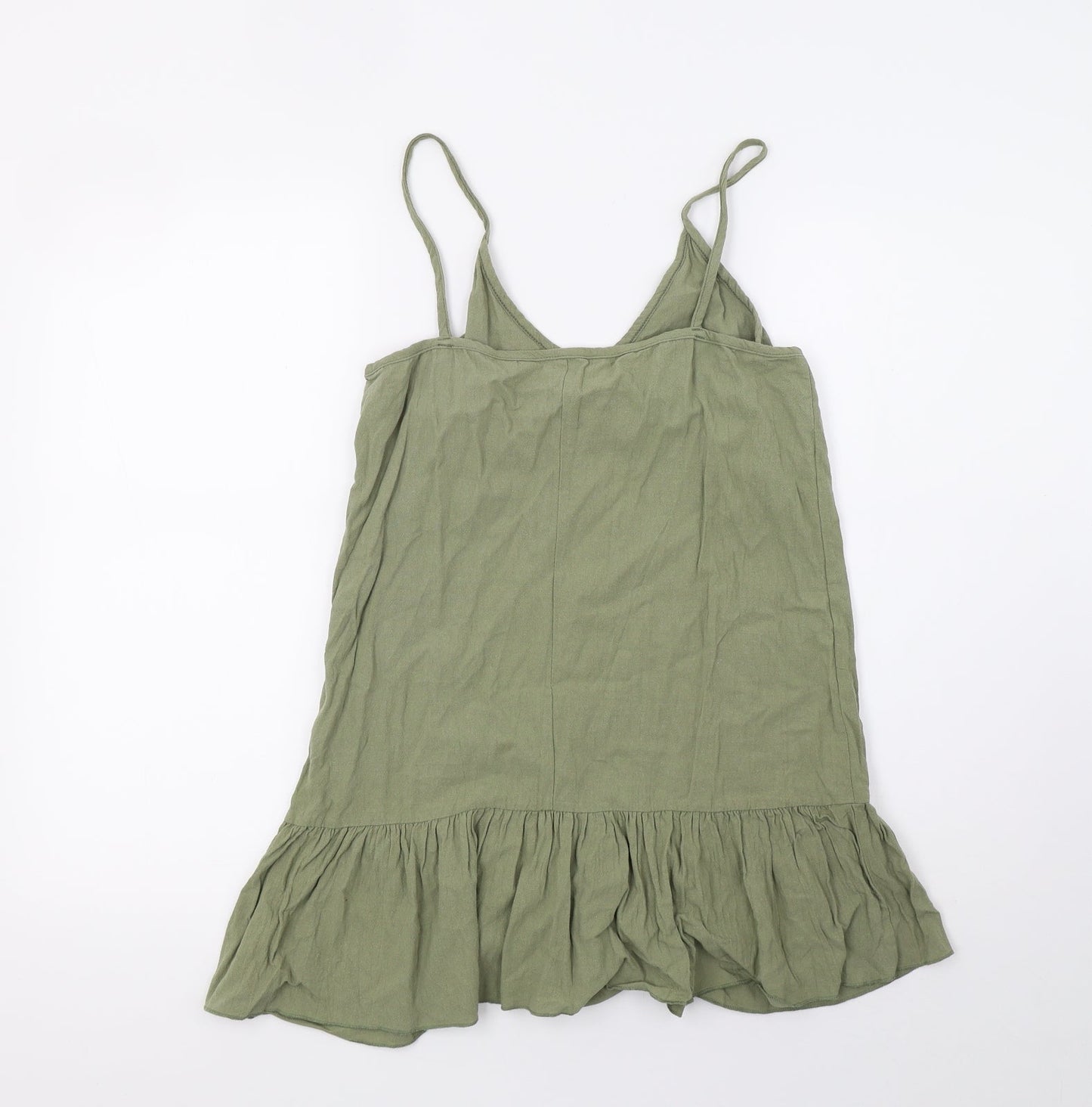 Womens UK Size S Preworn Green Basic T-Shirt