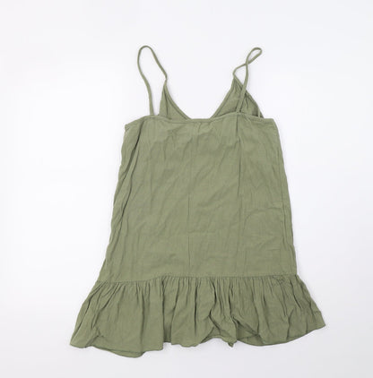 Womens UK Size S Preworn Green Basic T-Shirt