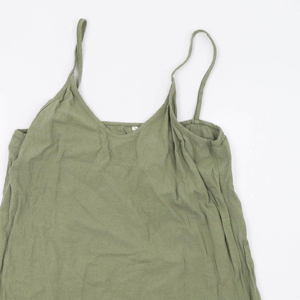 Womens UK Size S Preworn Green Basic T-Shirt