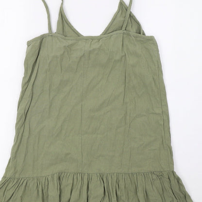 Womens UK Size S Preworn Green Basic T-Shirt