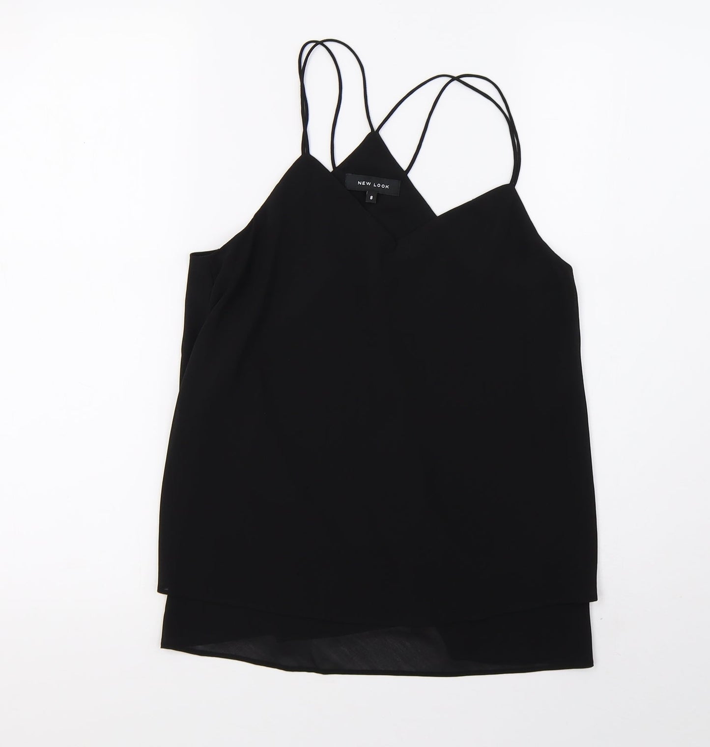 Womens UK Size 8 New Look Black Basic Blouse