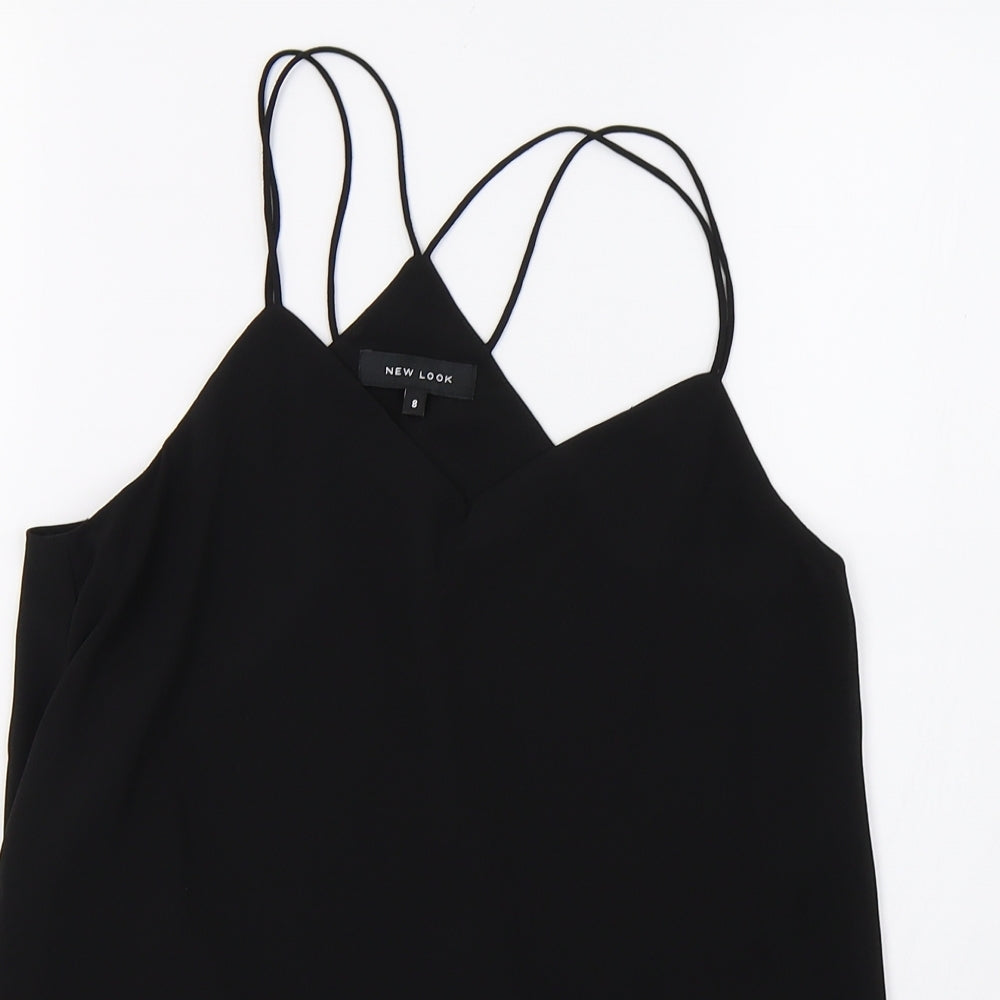 Womens UK Size 8 New Look Black Basic Blouse