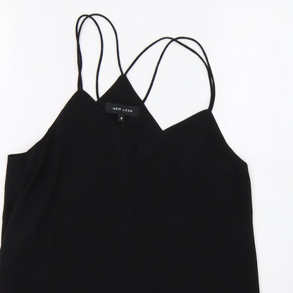 Womens UK Size 8 New Look Black Basic Blouse
