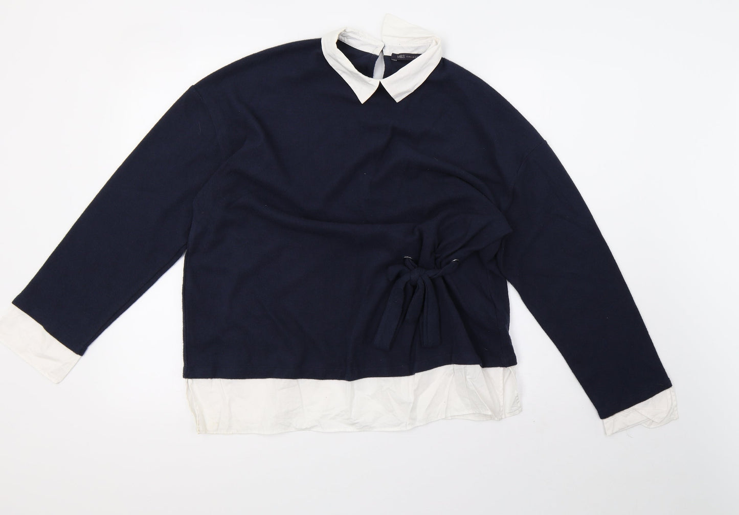 Womens UK Size 14 Marks and Spencer Blue Basic Blouse