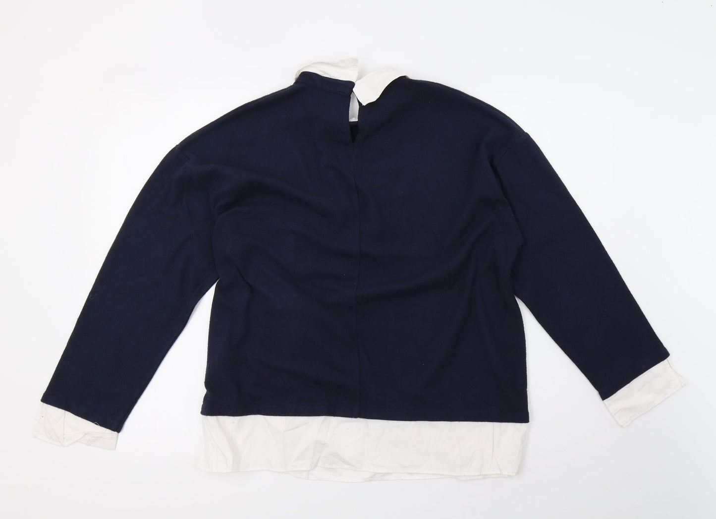 Womens UK Size 14 Marks and Spencer Blue Basic Blouse