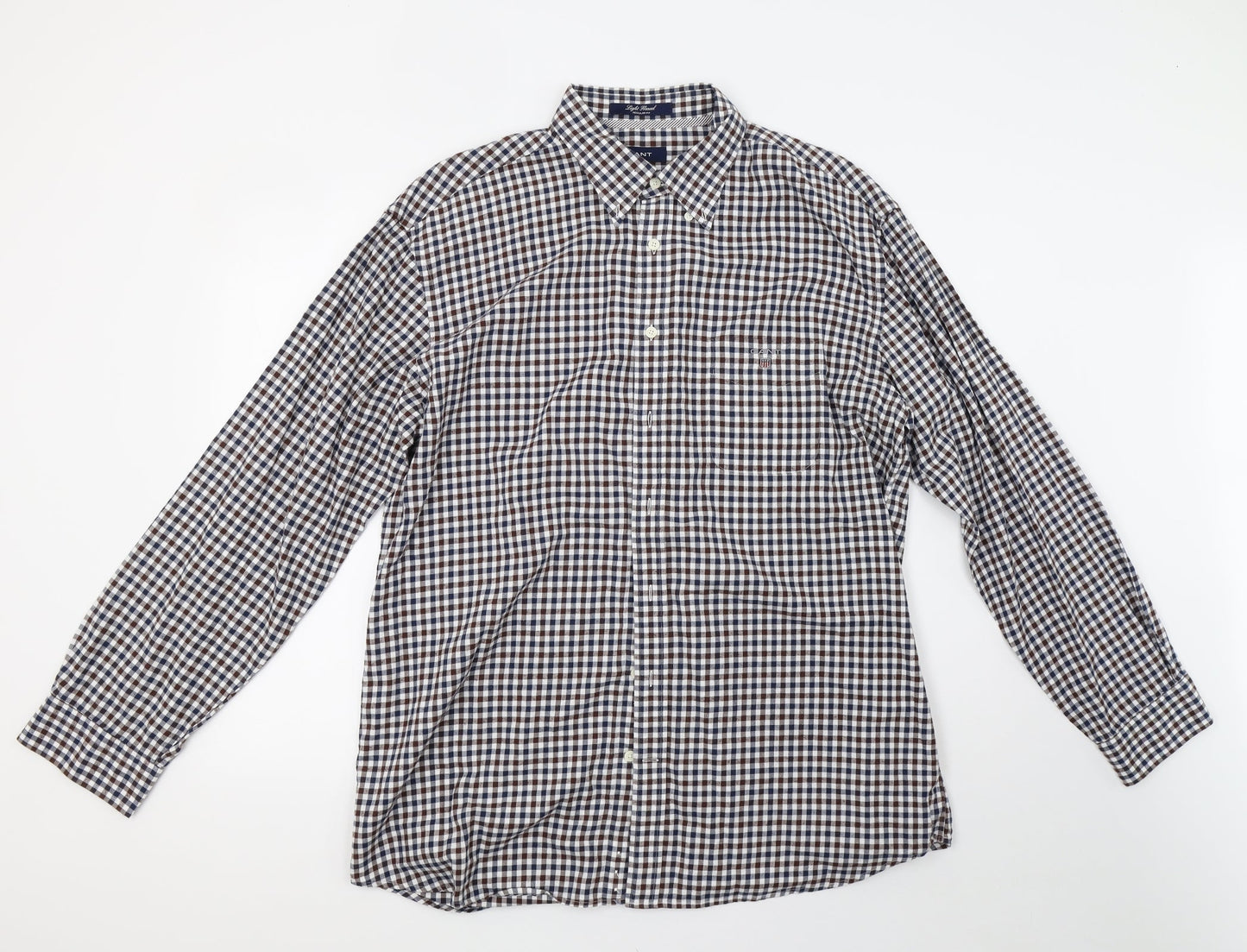 light flannel Mens Brown Check   Polo Size XL