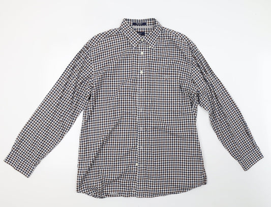 light flannel Mens Brown Check   Polo Size XL