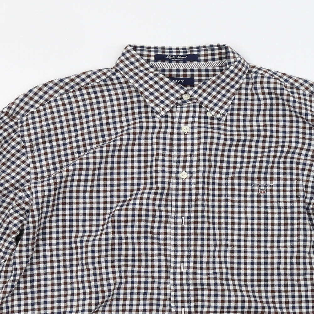 light flannel Mens Brown Check   Polo Size XL