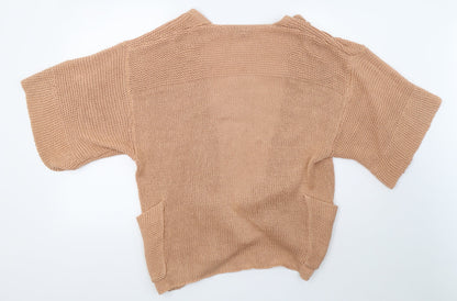 Womens UK Size 12 Topshop Orange Cardigan Jumper