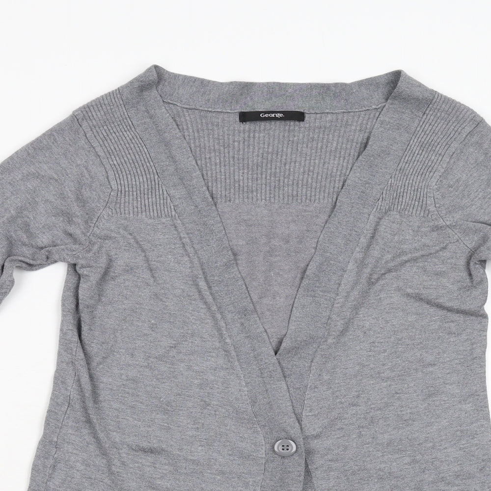 George Womens Grey  Knit Cardigan Jumper Size 8