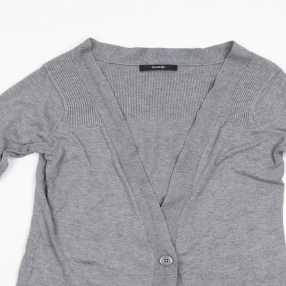 George Womens Grey  Knit Cardigan Jumper Size 8