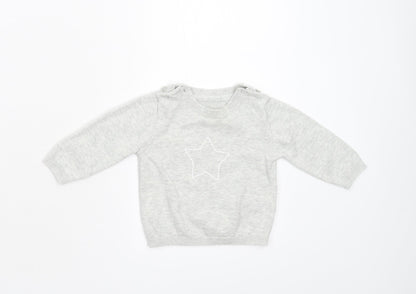M&S Baby Grey  Knit Pullover Jumper Size 3-6 Months