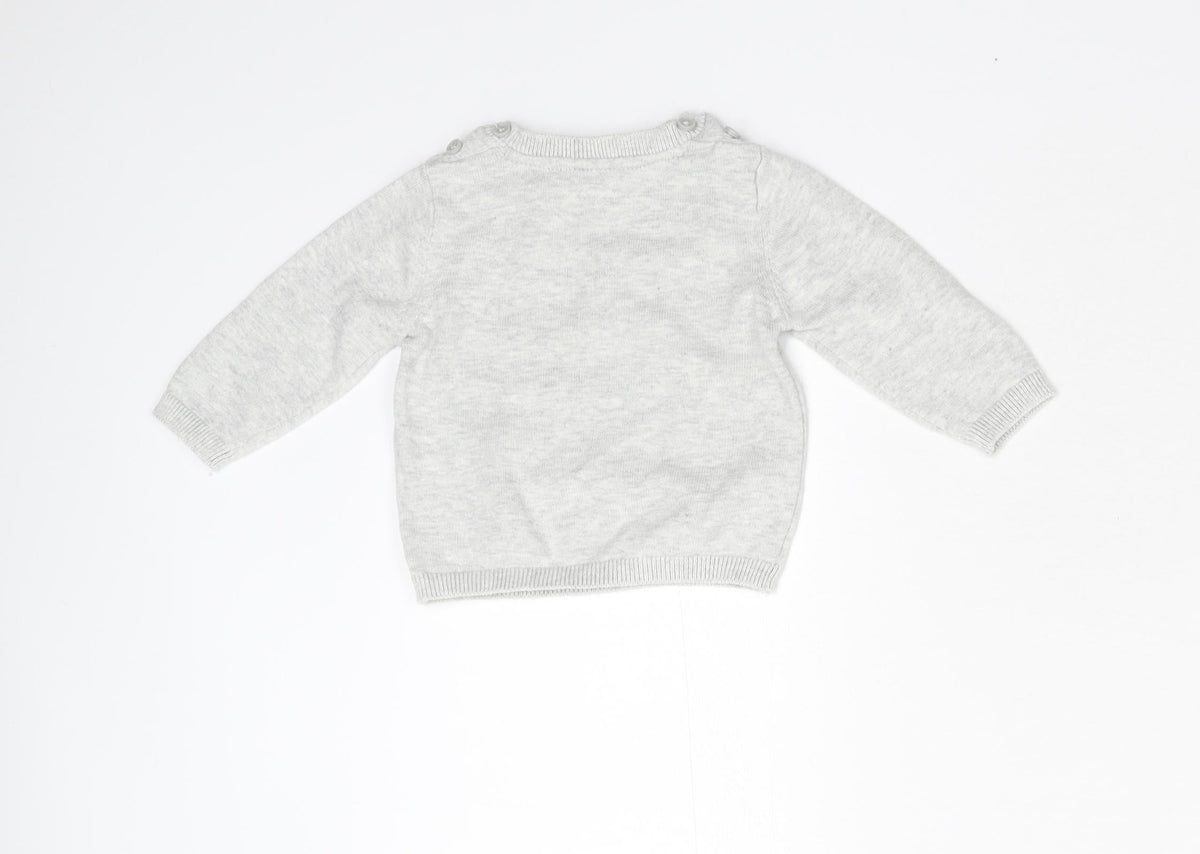 M&S Baby Grey  Knit Pullover Jumper Size 3-6 Months