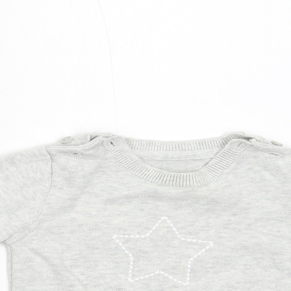 M&S Baby Grey  Knit Pullover Jumper Size 3-6 Months