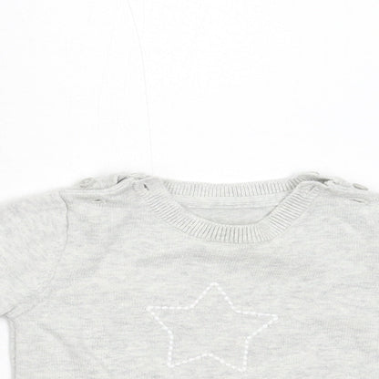M&S Baby Grey  Knit Pullover Jumper Size 3-6 Months