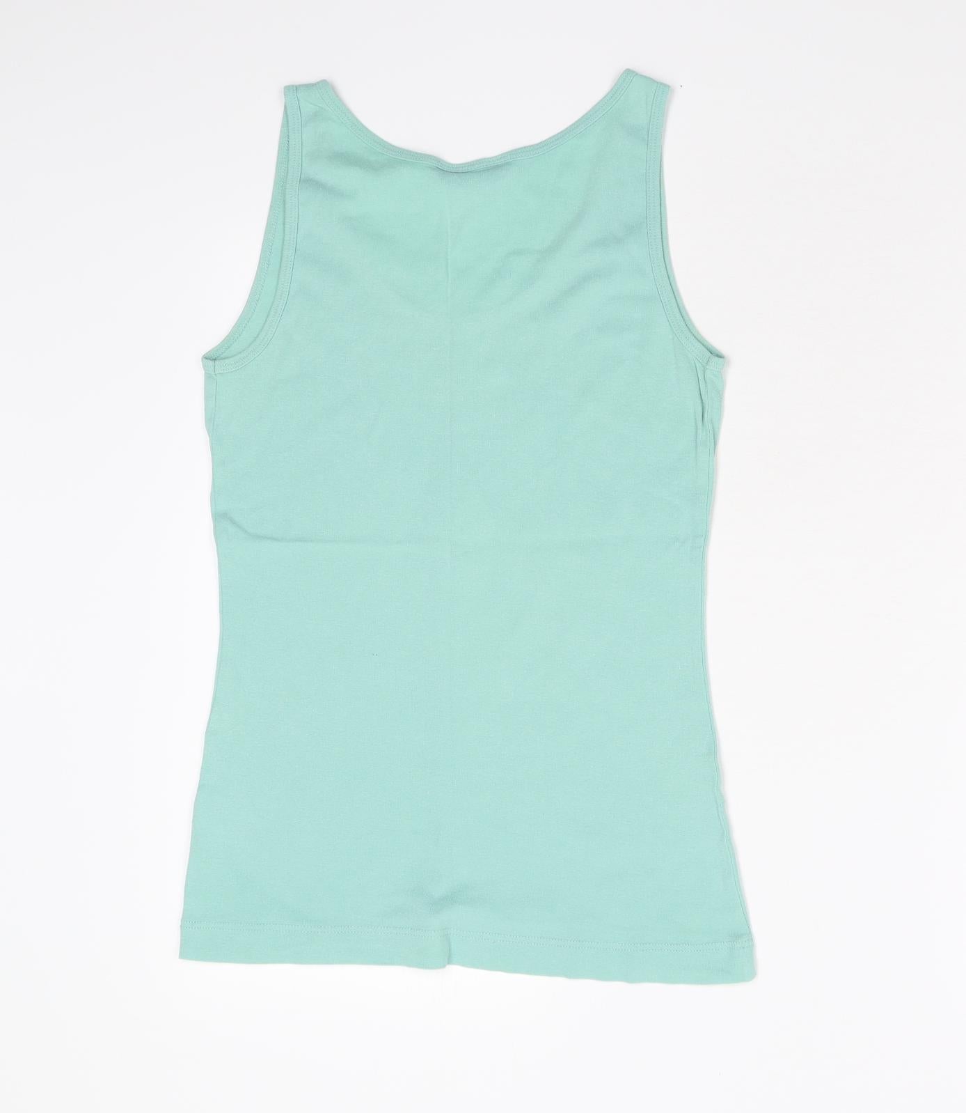 Womens UK Size 12 Dorothy Perkins Green Basic Tank