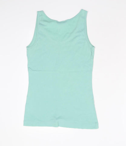 Womens UK Size 12 Dorothy Perkins Green Basic Tank