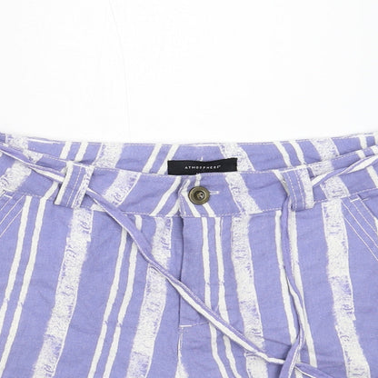 Primark Womens Blue Striped  Utility Shorts Size 8