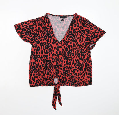 Womens UK Size 16 New Look Red Basic Blouse