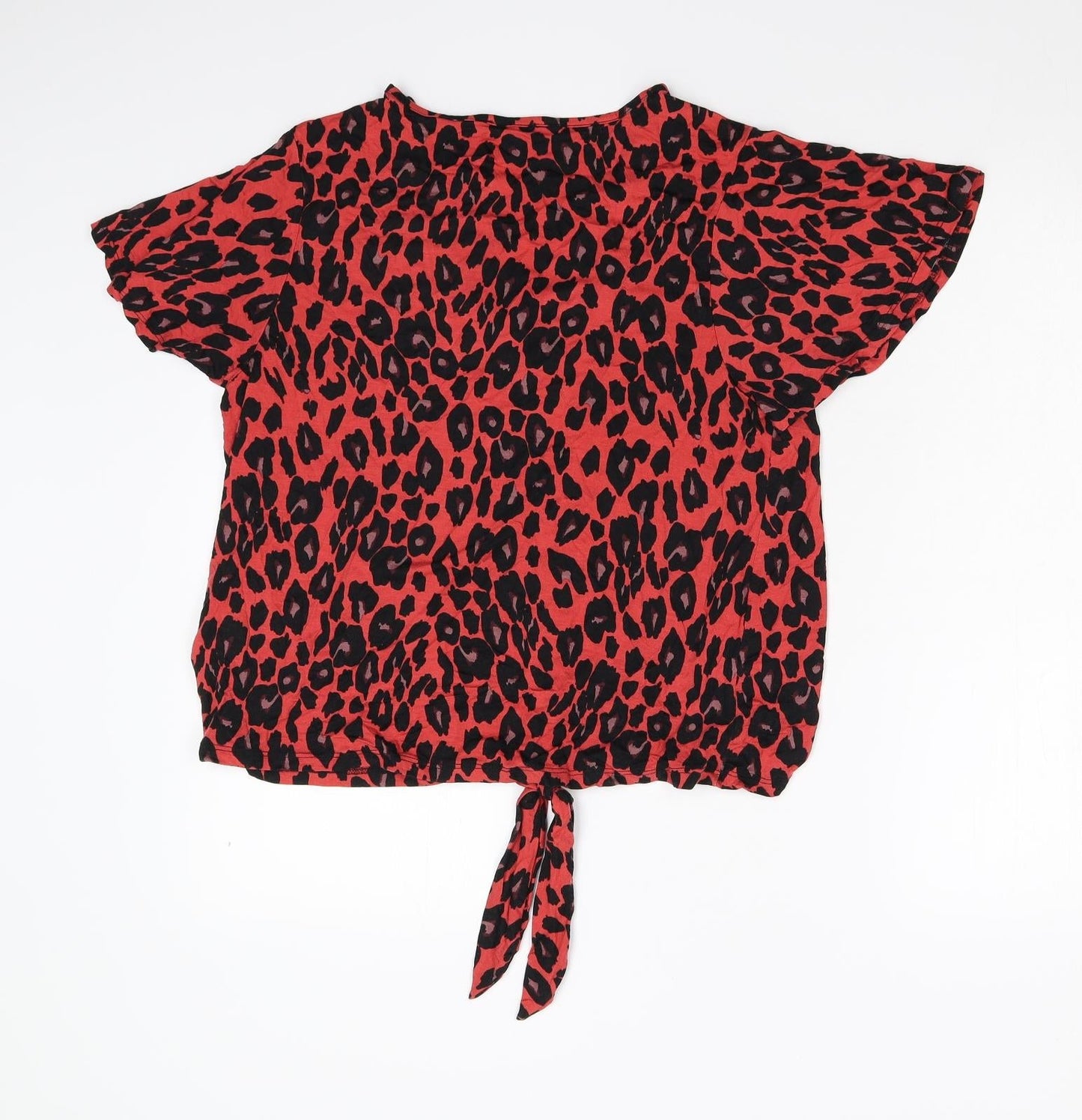 Womens UK Size 16 New Look Red Basic Blouse