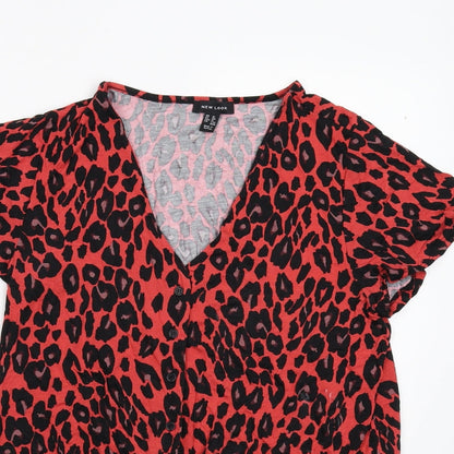 Womens UK Size 16 New Look Red Basic Blouse