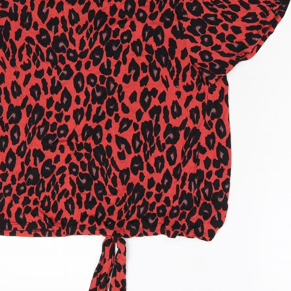 Womens UK Size 16 New Look Red Basic Blouse
