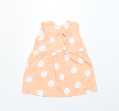 George Girls Orange Polka Dot  T-Shirt Dress  Size 0-3 Months