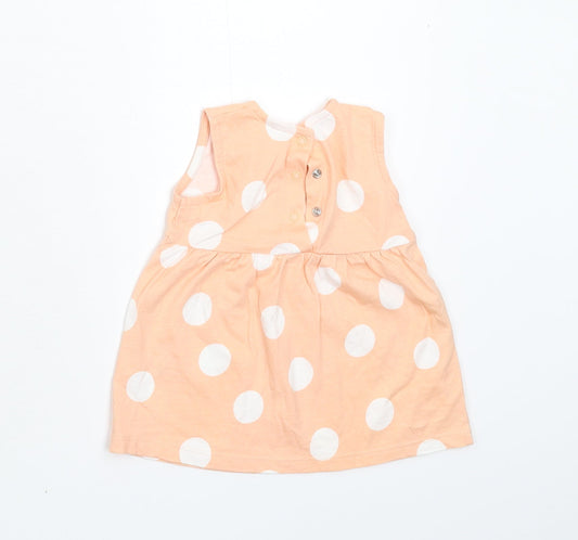 George Girls Orange Polka Dot  T-Shirt Dress  Size 0-3 Months