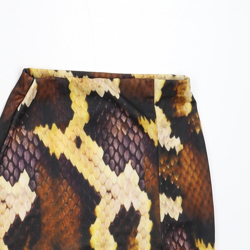 Missguided Womens Multicoloured Animal Print  Straight & Pencil Skirt Size 6