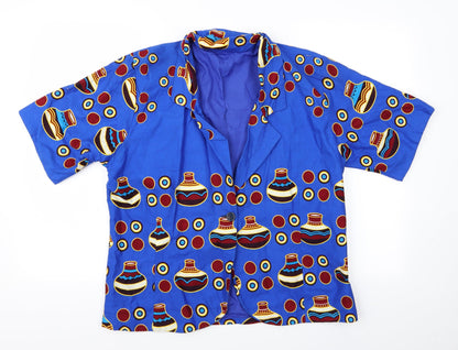 Mens UK Size  Preworn Multicoloured  Button-Up Short Sleeve Casual Shirt