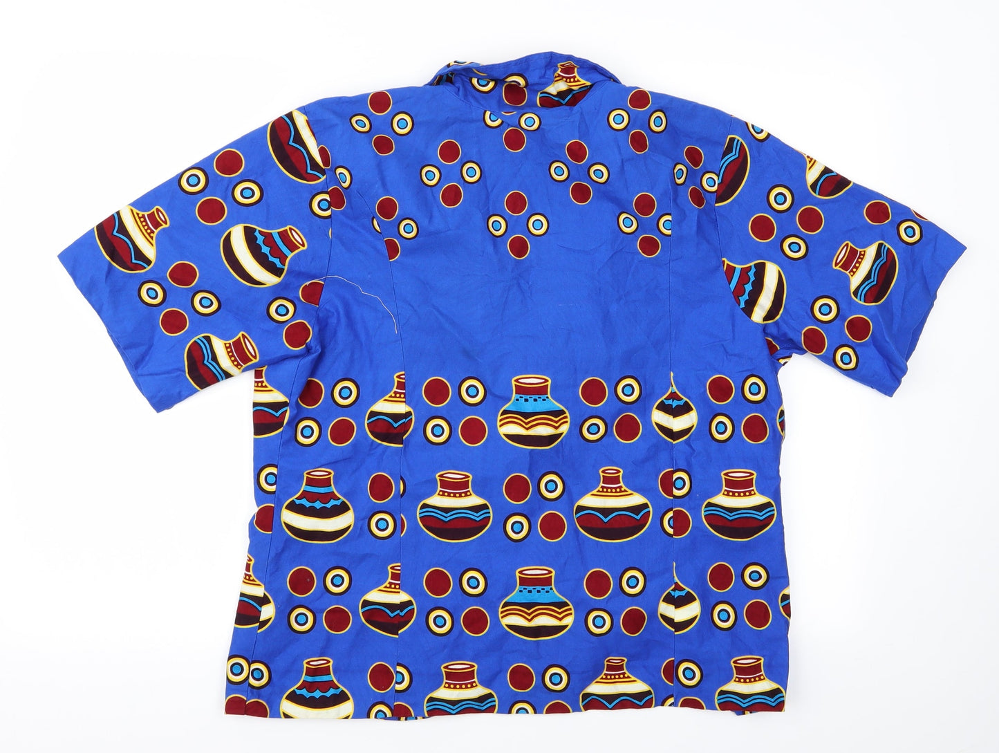 Mens UK Size  Preworn Multicoloured  Button-Up Short Sleeve Casual Shirt