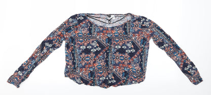 Womens UK Size 6 Divided Multicoloured Basic Blouse