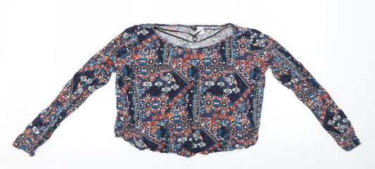 Womens UK Size 6 Divided Multicoloured Basic Blouse