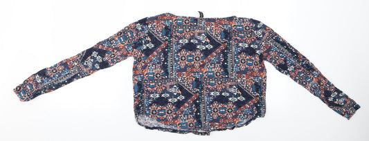 Womens UK Size 6 Divided Multicoloured Basic Blouse