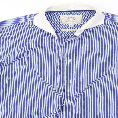 Mens UK Size 15.5 NEXT Blue  Button-Up Long Sleeve Casual Shirt
