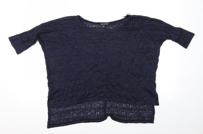 Miss Selfridge Womens Black   Basic Blouse Size 8  - Miss Selfridge Slight Glitter Effect