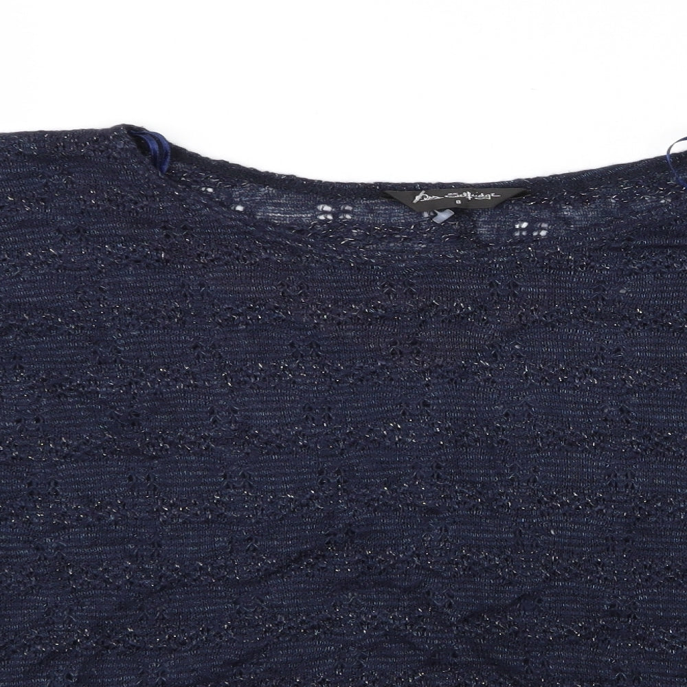 Miss Selfridge Womens Black   Basic Blouse Size 8  - Miss Selfridge Slight Glitter Effect
