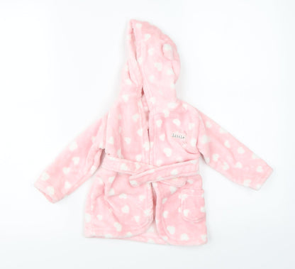 George Girls Pink Polka Dot   Robe Size 6-9 Months