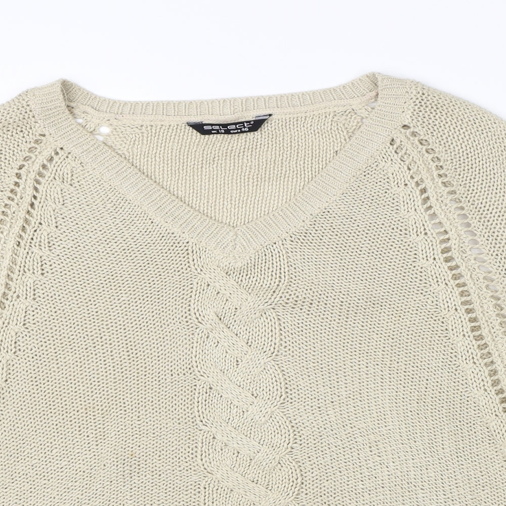 Womens UK Size 18 Select Beige Pullover Jumper