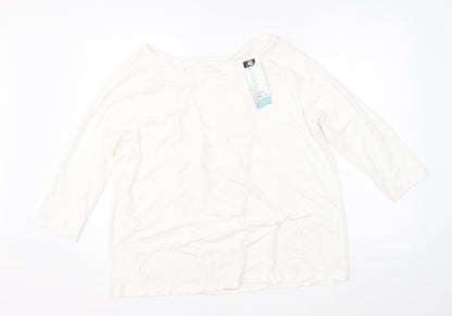 Crane Womens White   Basic Blouse Size L