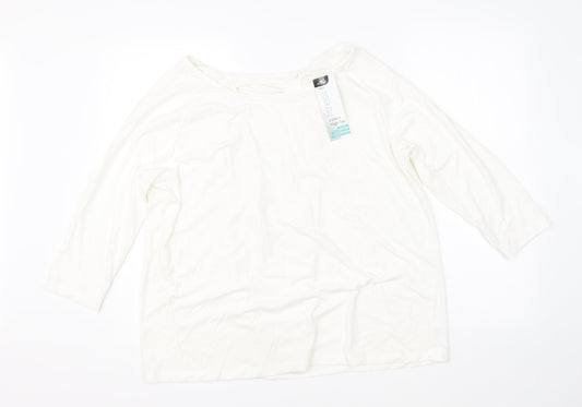 Crane Womens White   Basic Blouse Size L