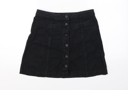Divided Womens Black  Denim A-Line Skirt Size 6
