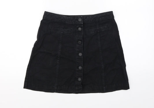 Divided Womens Black  Denim A-Line Skirt Size 6