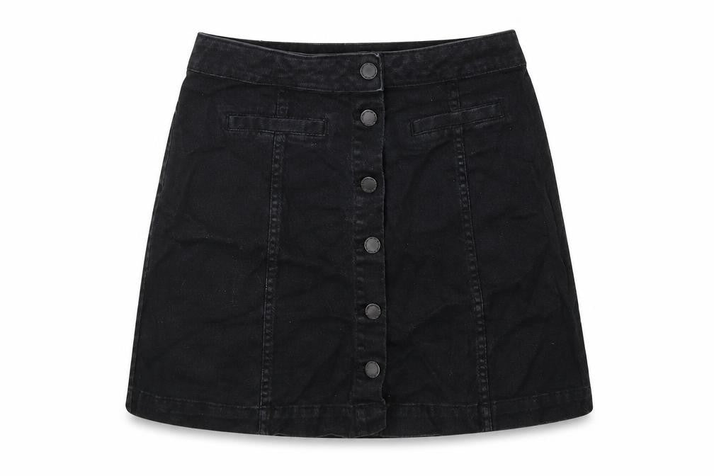 Womens UK Size 6 Divided A-Line Denim Skirt