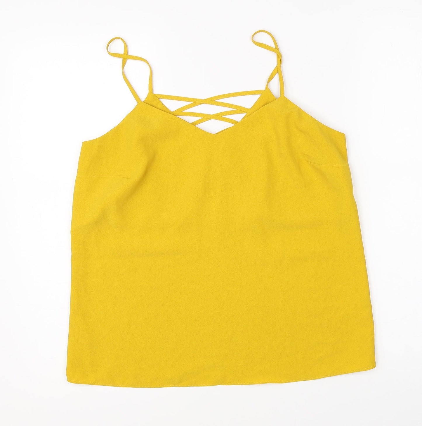 Womens UK Size 8 New Look Yellow Basic Blouse