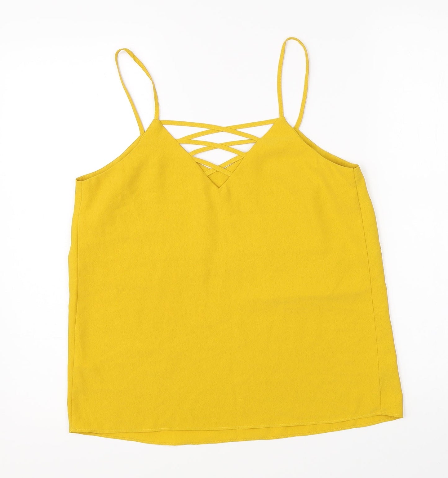 Womens UK Size 8 New Look Yellow Basic Blouse