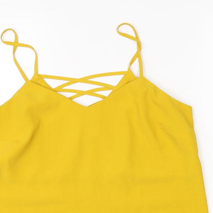 Womens UK Size 8 New Look Yellow Basic Blouse